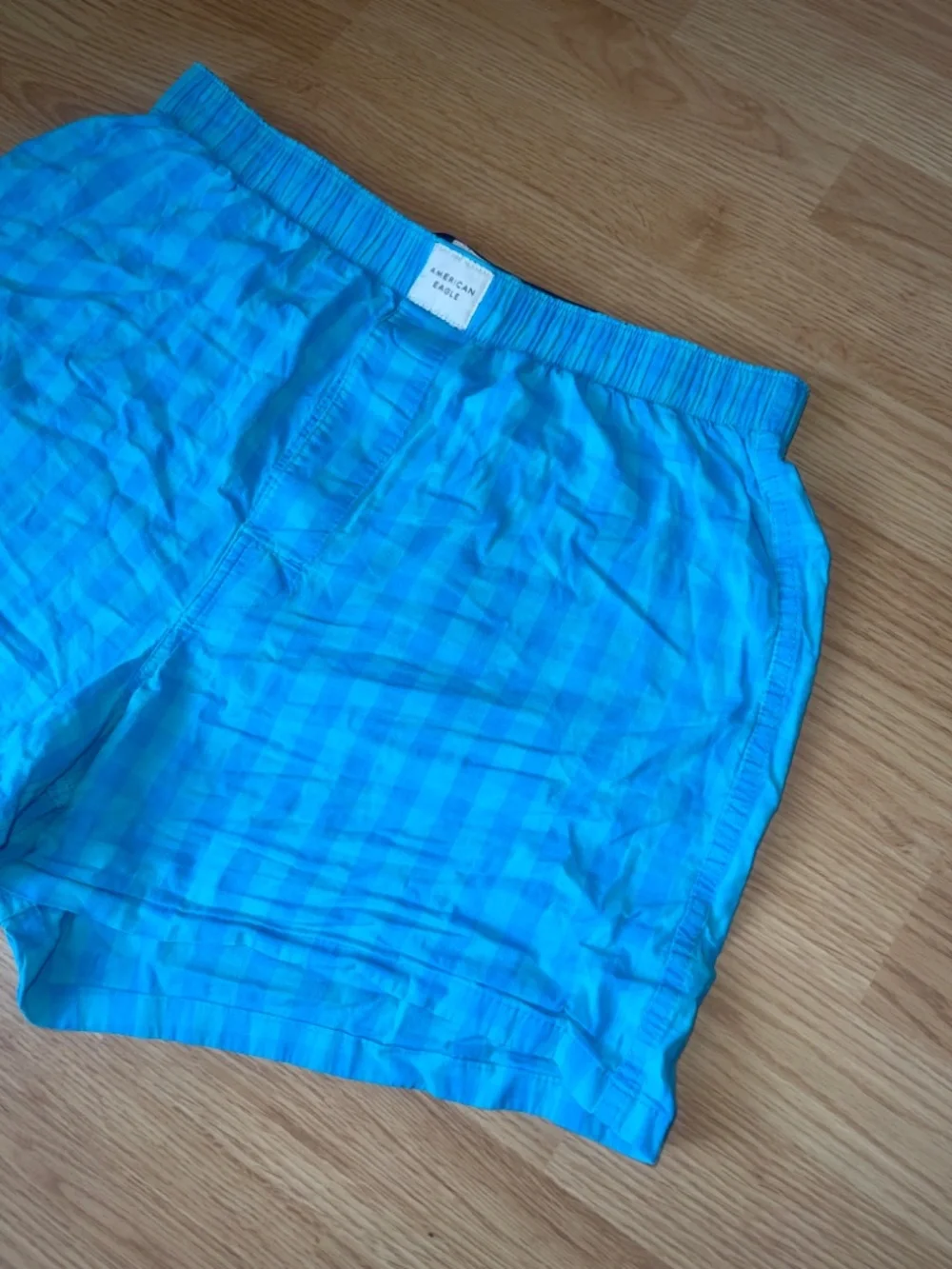 American Eagle Blue Checkered Boxer Shorts Size Medium